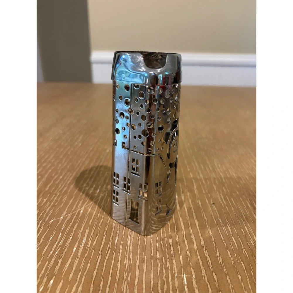 Bath & Body Works Snowman Tree Gentle Foaming Hand Soap Sleeve Holder Silver